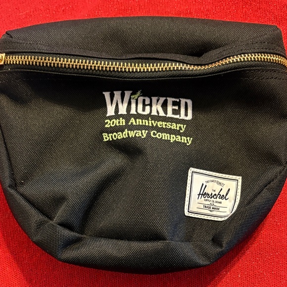 Wicked Herschel Supply Company Black Belt Bag with Gold Zipper